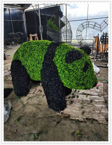 成都景赐园林绿化有限公司 产品供应 大熊猫真植物雕塑批发价 四川